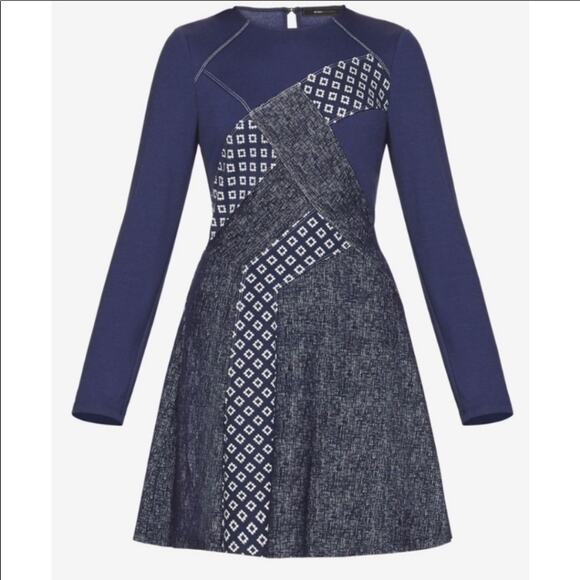 BCBGMaxazria Navy Melis Patchwork Dress - Picture 10 of 10